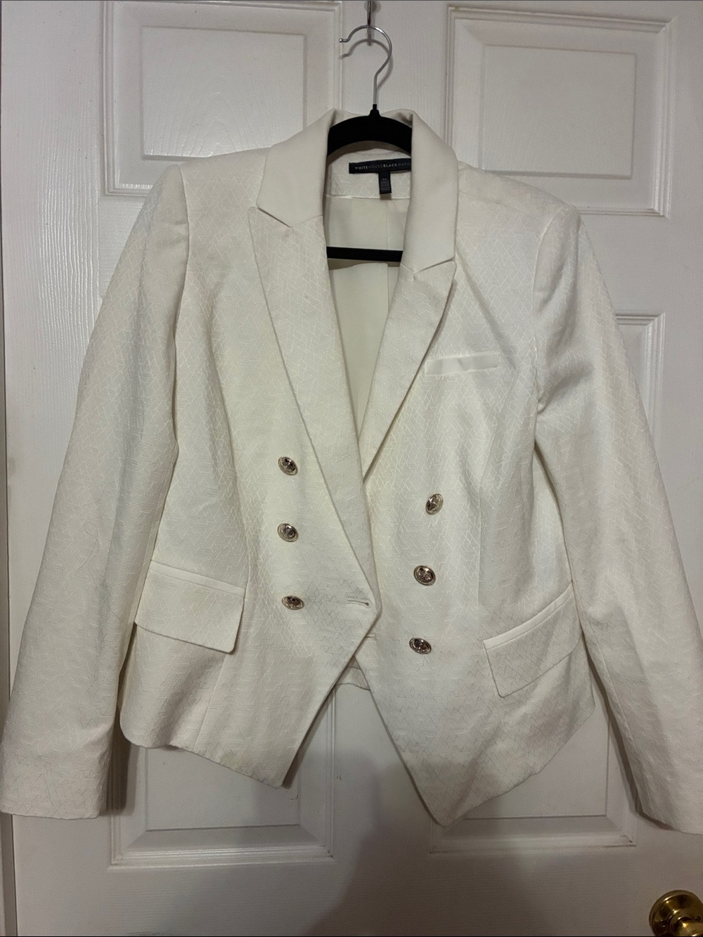 Women's Ivory Double-Breasted Tailored Blazer - Classic Workwear